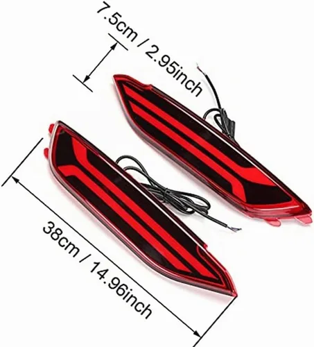 Vista 4 de Conjunto de Luz Trasera LED - Compatible con Hyundai Tucson 2015-2017, Reflector de Parachoques, Luces de Conducción, Freno, Antiniebla