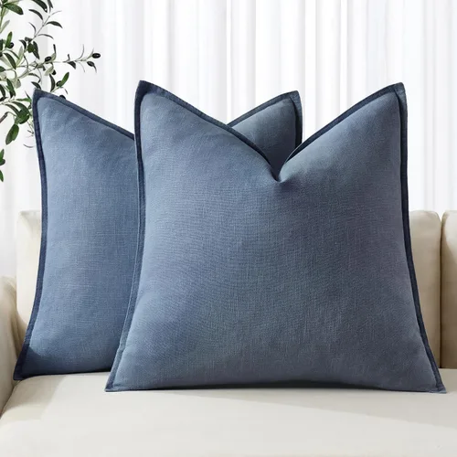 Vista 46 de MIULEE - Juego de 2 fundas de almohada decorativas de lino, estilo bohemio, rústico, neutral, para sofá, cama, 16 x 16 pulgadas, color marrón