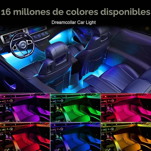 Vista 4 de Luces de acrílico para interiores de automóvil, accesorios de automóvil, tira de luces LED 10 en 1 con control de aplicación, 175 pulgadas, 593