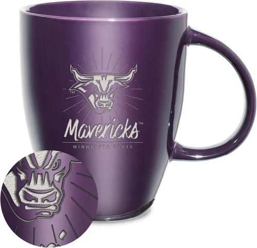 Vista 23 de Rico Industries - Taza de lustre cerámico con grabado láser de la NCAA de 18oz - Café-Té