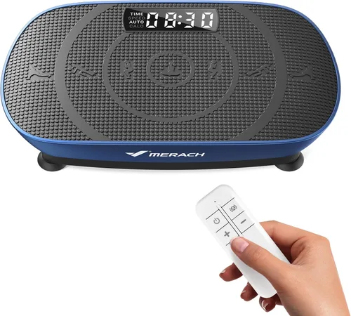 Vista 13 de MERACH - Máquina de ejercicios con placa de vibración, placa de vibración curva para drenaje linfático y pérdida de peso, placa vibratoria