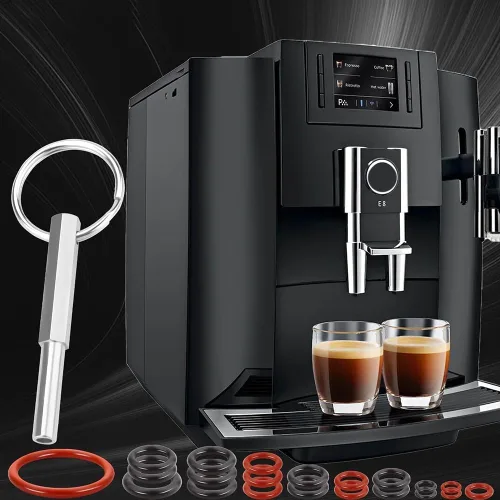 Vista 8 de Kit de mantenimiento para máquinas de café Saeco con llave ovalada y sellos Oring, solución de preparación eficaz