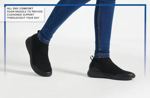Vista 3 de Shoes for Crews Everlight - Zapatos antideslizantes para mujer, Negro