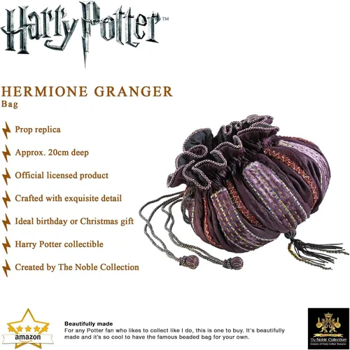 Vista 4 de The Noble Collection Hermione Granger Bolsa Prop Réplica