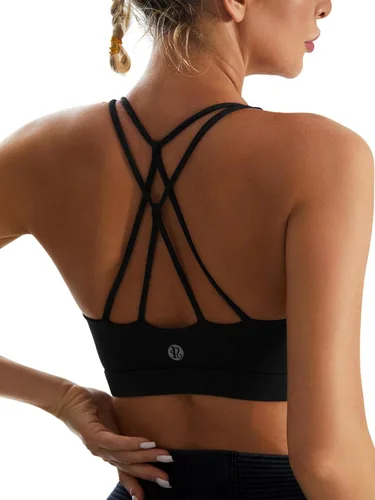 Vista 74 de Brasieres deportivos para mujer, con relleno, tipo camiseta sin mangas, sexis, con espalda cruzada, de alto impacto, largos, ideales para practicar