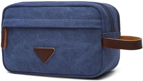 Vista 9 de Tumecos Neceser de cuero encerado para hombre, kit de afeitado, accesorios de viaje, bolsa organizadora