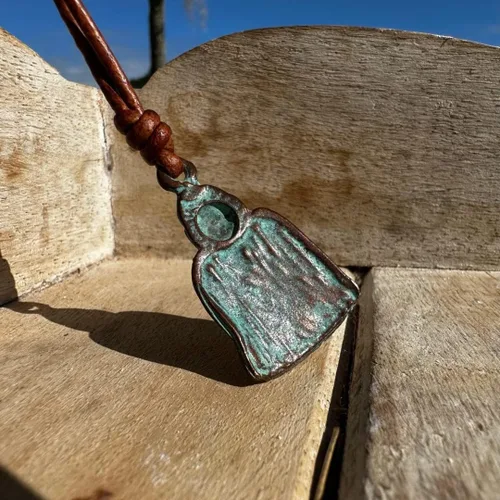 Vista 4 de Buddha Necklace - Buddhist, Buddhism Jewelry, Green Patina Pendant, Women Accessories, Men Gift, Antique Believes, Enlightening Charm, Good Luck and