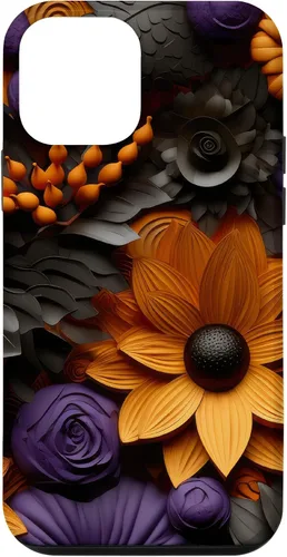 Vista 16 de iPhone 16 Halloween Flores Otoño Calabazas Caso