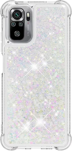 Vista 11 de Funda de silicona transparente con purpurina para Xiaomi Redmi A1 Bling Liquid Clear Star Heart Silicone Bumper a prueba de golpes, funda Azul