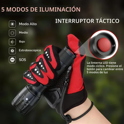 Vista 2 de KELME Paquete de 3 linternas de alto lúmen, potentes linternas tácticas con 5 modos, linterna LED pequeña con zoom impermeable de mano
