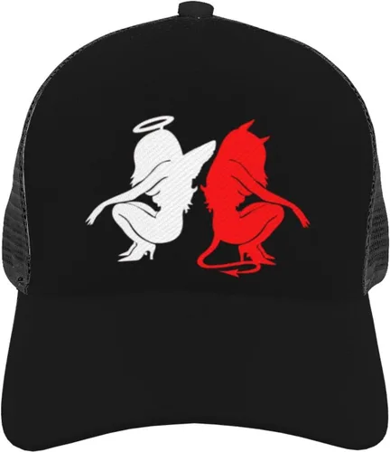 Vista 4 de Devil Gemini Angel Demon Men's and Women's Mesh Hat Baseball Hat Sandwich Hat All Seasons Baseball Cap