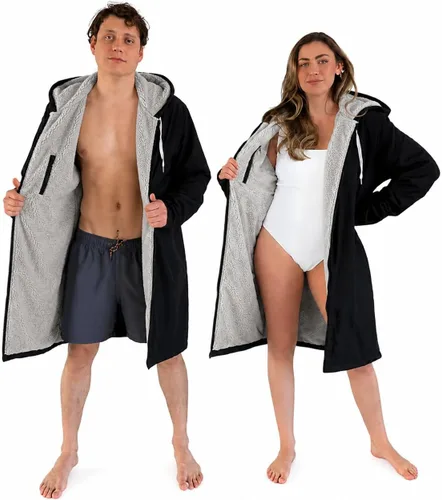 Vista 9 de MACAR Parka de natación impermeable con forro polar, ideal para actividades junto a la piscina y al aire libre
