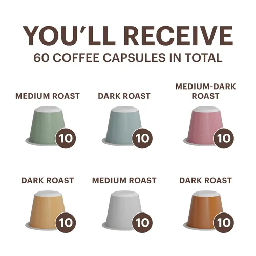 Vista 3 de G GRANA Cápsulas de café, compatibles con Nespresso OriginalLine, 60 unidades, expreso tostado medio y oscuro, café especial de fuente única 100%