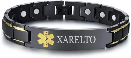 Vista 17 de XUANPAI Pulseras de alerta médica para hombres y mujeres con grabado gratuito ajustable de acero inoxidable para emergencias médicas