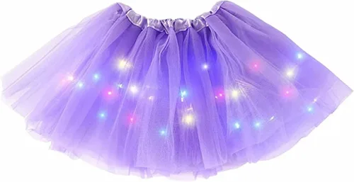 Vista 13 de Faldas de tutú LED para mujer, falda de tul con capas para baile de ballet, faldas iluminadas para disfraz de fiesta