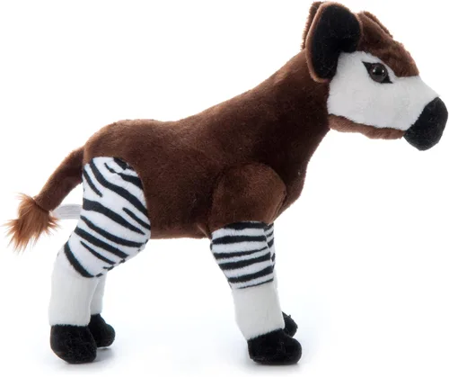 Vista 7 de The Petting Zoo Peluche africano de Okapi, regalos para niños, animales salvajes del zoológico Onez, juguete de peluche africano Okapi de 12 pulgadas
