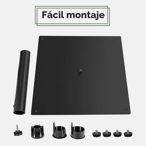 Vista 9 de Tangkula Base de sombrilla de patio de 35 libras, soporte de sombrilla resistente de 20 pulgadas, base cuadrada para sombrilla con almohadillas Negro