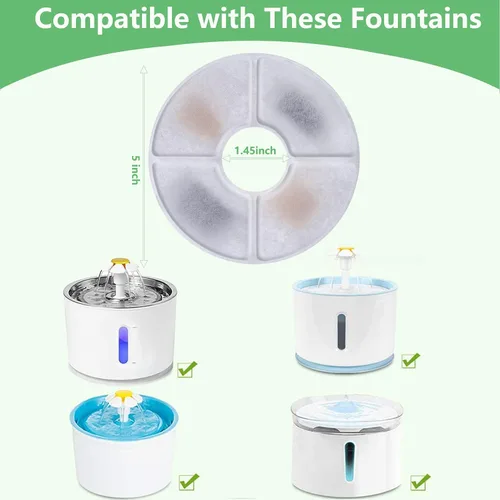 Vista 2 de Paquete de 16 filtros de fuente de agua para gatos de repuesto para la mayoría de dispensadores automáticos de fuente de agua de 81 oz/2.4 L