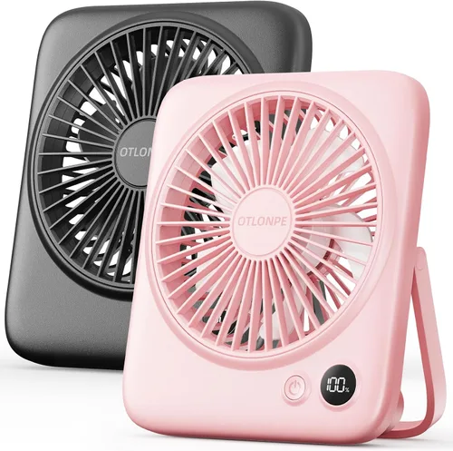 Vista 12 de Otlonpe Ventilador de Escritorio Portátil de 6.5 Pulgadas, Batería Recargable de 4000mAh Operado por Batería y Alimentado por USB, Ventilador