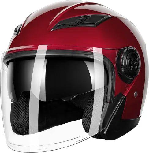 Vista 9 de Casco de motocicleta abierto para adultos 3/4, con doble visera, para moto, scooter, ebike, ciclomotor, para hombres y mujeres, aprobado por el DOT
