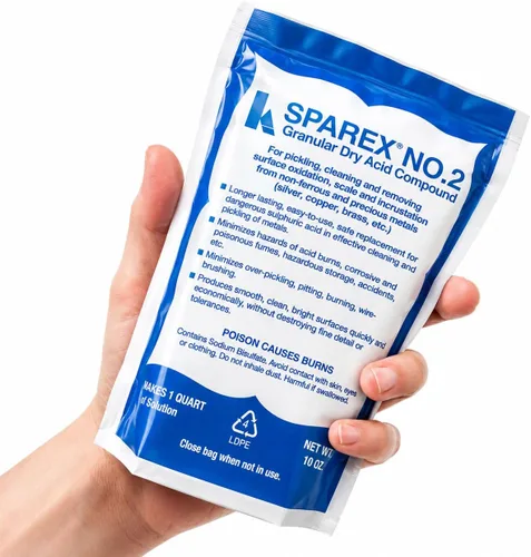 Vista 8 de Waymil SPAREX No 2 Compuesto de ácido seco granular 10 oz para decapado con cepillo para soldadura de joyas