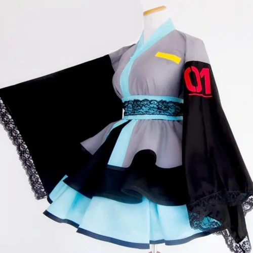 Vista 2 de jrswai Conjunto completo de kimono de anime japonés para mujer, disfraz de fiesta de Halloween