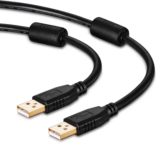 Vista 2 de Tan QY Cable USB A a A macho de 30 pies, cable USB de doble extremo con conector chapado en oro para carcasas de discos duros, impresoras, módems