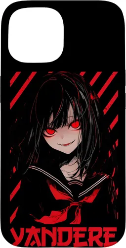 Vista 6 de Funda para iPhone 16 Yandere Anime Girl Kawaii Emo Goth Otaku Anime Manga Lover