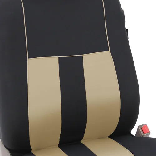 Vista 4 de FH Group Juego completo de fundas de asiento de coche de tres filas a rayas, compatible con bolsas de aire y listas para dividir, ajuste universal