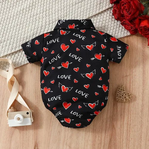 Vista 6 de Bagilaanoe Mameluco formal de manga corta para bebés, trajes de caballeros, ropa de caballeros de 3-24 meses