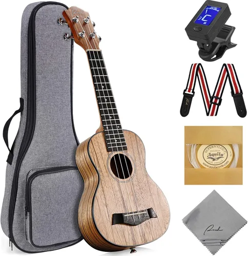 Vista 11 de Ranch - Ukulele profesional, de madera, kit de ukelele con 12 lecciones en línea gratis 15% Longer Sustain, Warmer Woodier Tone, Sapele &