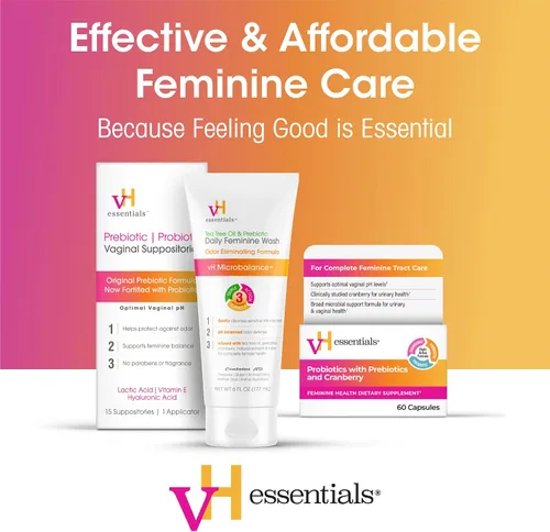 Vista 6 de vH essentials Probióticos para mujeres con prebióticos, arándano y vitamina C – 120 cápsulas – Paquete de 2 – Probióticos vaginales que apoyan
