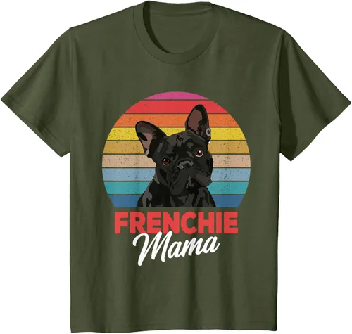 Vista 12 de Frenchie Mama - Camiseta divertida de regalo para niñas y perros Bulldog Francés, Negro, S