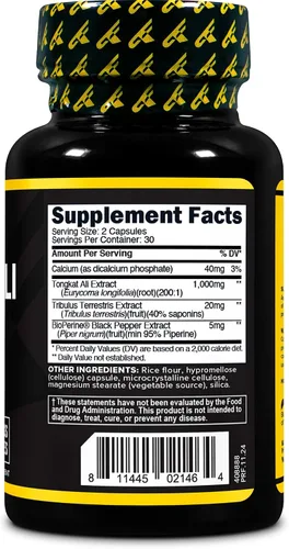Vista 4 de Primaforce Tongkat Ali (1000 MG) 60 cápsulas - Complejo de extracto 200:1, 30 porciones
