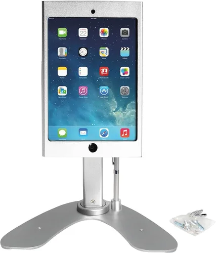 Vista 12 de Soporte de quiosco dual: soporte de aluminio CTA con caja de bloqueo y cable. Base giratoria de 360 grados. Carcasa diseñada para iPad mini