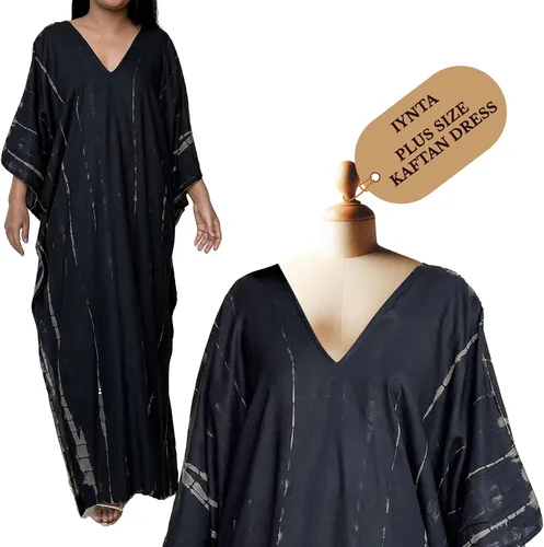 Vista 11 de Vestidos caftán hechos a mano en talla grande para mujer, vestido de gran tamaño teñido anudado, salida de baño para vacaciones y salidas nocturnas