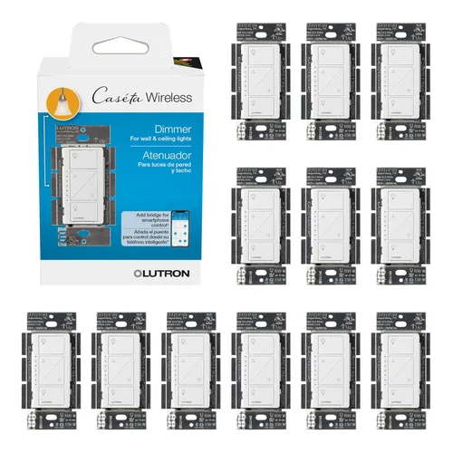 Vista 23 de Lutron Caseta - Interruptor de atenuación inteligente original (requiere Lutron Smart Hub), para luces LED, 150 vatios, un solo polo/3 vías, no Negro