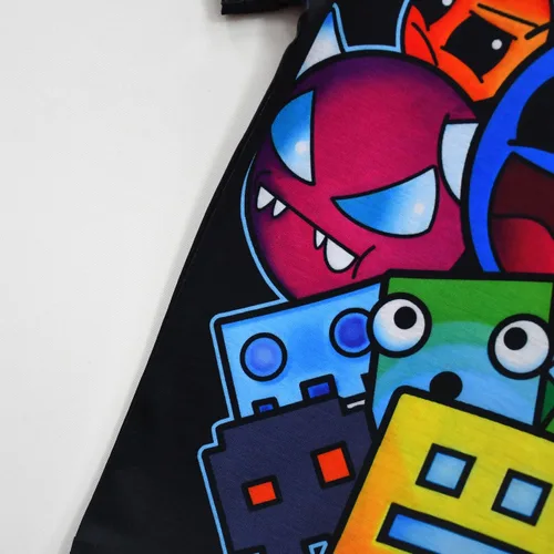 Vista 6 de Nitaemilwe Disfraz de manga corta con estampado de tablero geométrico para niños y niñas