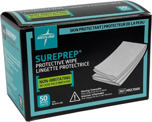 Vista 2 de Medline SurePrep Barrera Protectora para la Piel, Toallita - Suministros médicos de alta calidad para cuidado y protección de la piel, paquete de 50