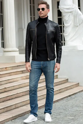 Vista 7 de QZH.DUAO - Suéteres informales de cuello alto para hombre, diseño entallado de punto trenzado, manga larga, sin botones