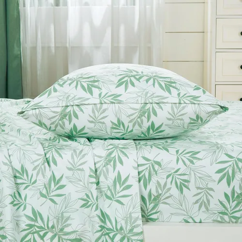 Vista 11 de Chezmoi Collection Paradise - Juego de sábanas florales de 3 piezas, multicolor, azul, rojo, naranja, crema, de microfibra con bolsillo profundo