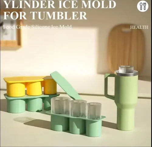 Vista 2 de Molde de hielo de silicona para tres medidas, fácilmente desmoldeable.
