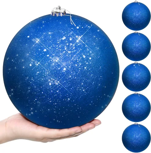 Vista 9 de Zubebe 6 Piezas Bolas de Navidad Extra Grandes de 8" para Exteriores, Adornos Jumbo Oversized para Árbol de Navidad, Decoraciones Gigantes, Bolas