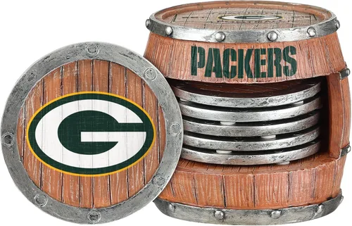 Vista 36 de FOCO NFL Team Logo 5-Pack Barrel Beverage Drink Coaster Set