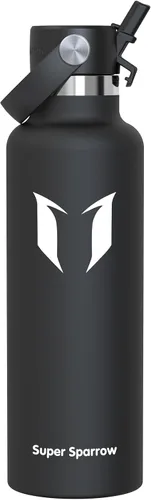 Vista 30 de Super Sparrow Botella de Agua Aislada - 17 Oz / 25 Oz / 34 Oz - Frasco FlipFlow de Boca Estándar - Libre de BPA, Botella a Prueba de Fugas