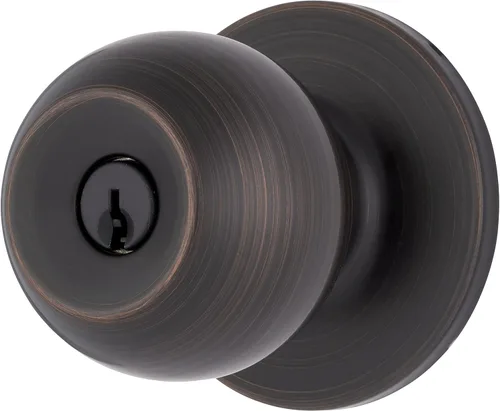 Vista 9 de BRINKS Pomo de Puerta de Entrada con Llave Transicional - Juego de Cerradura de Puerta Exterior Negro Mate, se Combina Perfectamente