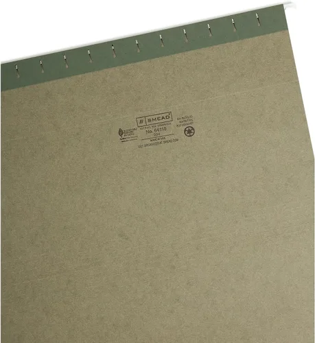 Vista 3 de Smead Carpeta colgante de archivos, sin pestañas, tamaño oficial, verde estándar, 25 por caja (64110)