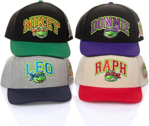 Vista 6 de Nickelodeon - Gorra clásica precurve bordada para hombre, diseño de tortugas ninja
