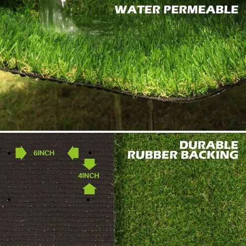 Vista 5 de AYOHA - Césped artificial de 3 pies x 3 pies, sintético realista, césped falso grueso para mascotas, alfombra de astroturf para paisajismo