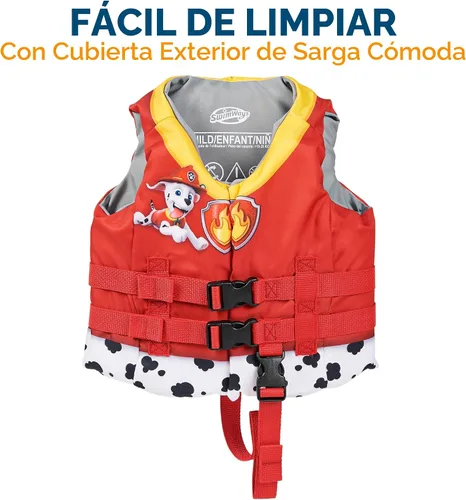 Vista 3 de [Usado] SwimWays Nickelodeon Patrulla Canina Chaqueta de vida para aprender a nadar aprobada por la USCG para niños, Skye Colorful Life Jacket